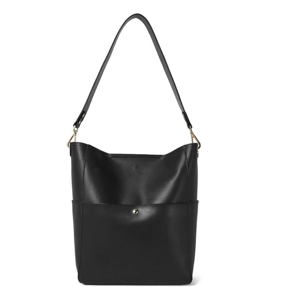Bostanten Lottery Leather Hobo Bag Large Black